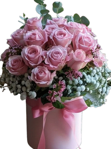 Roses, Baby's breath and greenery