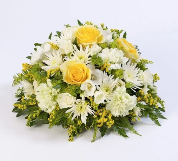 White and Yellow Chrysanthemum and Roses