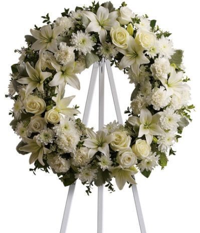 CFSA-008- LKR 45,000-White Roses, Lilly, Chryshanthemum White Roses, Lilly, Chryshanthemum