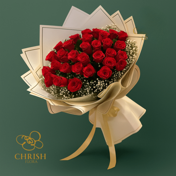 Untitled design (14) 30 Red Roses and Baby's breath